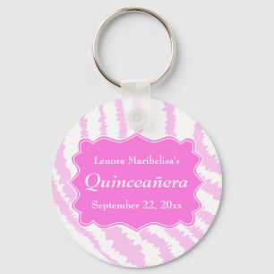 Quinceanera Pink Zebra Print Pattern Key Ring
