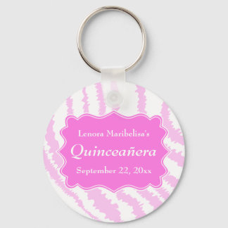 Quinceanera Pink Zebra Print Pattern Key Ring