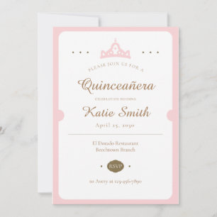 Quinceanera Princess Birthday Sweet 16 Mis Quince  Invitation