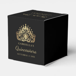 Quinceañera Princess Tiara Crown Thank You Favour Box