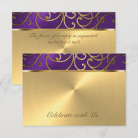 Quinceanera Purple and Gold Filigree Swirls