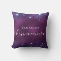 Quinceanera purple blue glitter dust name