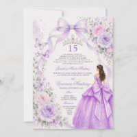 Quinceañera Purple Dress 15 Años Princess Tiara