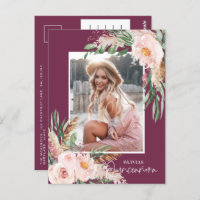 Quinceañera purple girly floral photo birthday