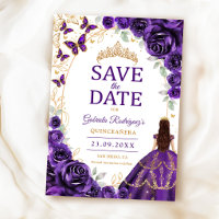 Quinceanera Purple Gold Floral
