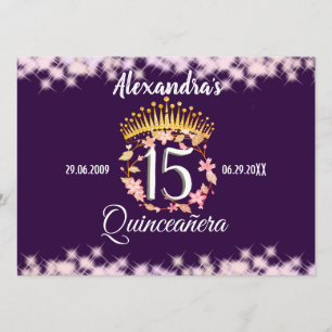 Quinceanera Purple Lilac Elegant Spanish Menu