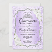 Quinceanera - Purple Silver Invitation (Front)