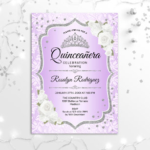 Quinceanera - Purple Silver Invitation