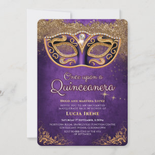 Quinceanera Purple Sparkle Invitation
