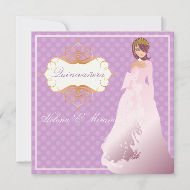 Quinceañera/Quince años princess/diy background Invitation (Front)