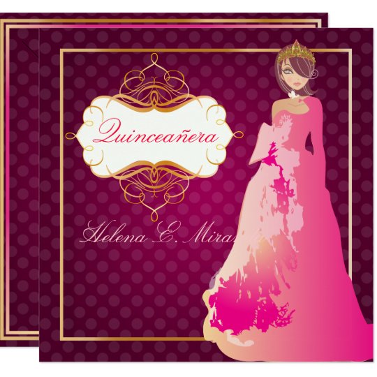 QUINCEANERA/QUINCE ANOS PRINCESS/DIY colour Card