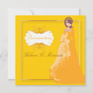 Quinceañera/Quince años princess/faux gold Invitation