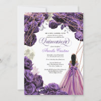 Quinceañera Regal Royal Purple & Rose Gold & Gown