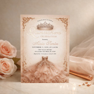 Quinceanera Rose Gold   Elegant Champagne Ivory