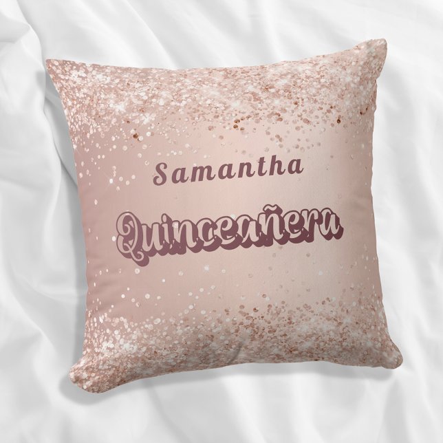 Quinceanera rose gold name cushion (Creator Uploaded)