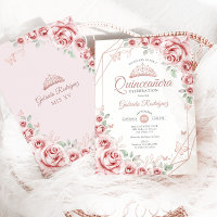 Quinceanera Rose Gold Pink Floral