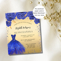 Quinceanera royal blue dress budget invitation