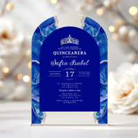 Quinceañera Royal Blue Silver Agate Elegant