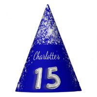 Quinceanera royal blue silver glitter name