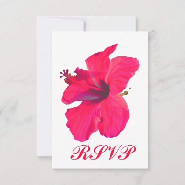 Quinceanera RSVP Pretty Pink Flower Card (Front)