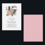 Quinceanera Rustic Floral 15th Birthday Botanical Card<br><div class="desc">Cute modern yet elegant Quinceañera Mis Quince Anos birthday party invitations. Rustic floral olive green and pink colours design and template that can be easily edited and the text replaced with your own details by clicking the "Personalise" button. For further customisation, please click the "Customise Further" link and use our...</div>