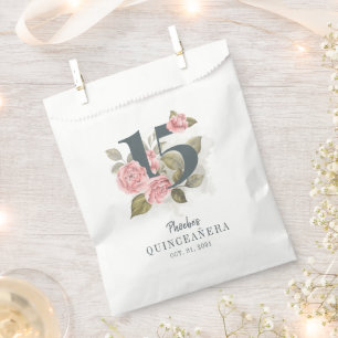Quinceanera Rustic Floral 15th Birthday Favour Bags