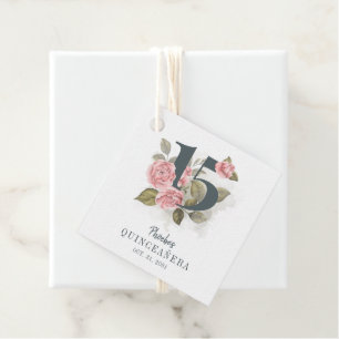 Quinceanera Rustic Floral 15th Birthday Favour Tags