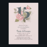 Quinceanera Rustic Floral 15th Birthday Magnetic Invitation<br><div class="desc">Cute modern yet elegant Quinceañera Mis Quince Anos birthday party invitations. Rustic floral olive green and pink colours design and template that can be easily edited and the text replaced with your own details by clicking the "Personalise" button. For further customisation, please click the "Customise Further" link and use our...</div>