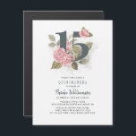 Quinceanera Rustic Floral 15th Birthday Magnetic Invitation<br><div class="desc">Cute modern yet elegant Quinceañera Mis Quince Anos birthday party invitations. Rustic floral olive green and pink colours design and template that can be easily edited and the text replaced with your own details by clicking the "Personalise" button. For further customisation, please click the "Customise Further" link and use our...</div>