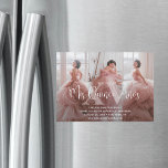 Quinceañera Save the Date 3 Photo Collage Mis XV Magnetic Invitation<br><div class="desc">Share the joyful news of an upcoming Quinceañera celebration with chic photo collage magnetic save the date invitations. The pictures and all wording on this template are simple to personalise, and the magnetic backing makes them easy for family and friends to display. The modern minimalist overlay design features large bold...</div>