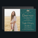 Quinceañera Save the Date Photo Rose Gold & Green Magnetic Invitation<br><div class="desc">Share the joyful news of an upcoming Quinceañera celebration with chic modern photo save the date magnetic invitations. The picture and all wording on this template are simple to personalise, and the magnetic backing makes them easy for family and friends to display. The colours and font styles can be easily...</div>