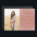 Quinceañera Save the Date Photo Rose Gold Sparkles Magnetic Invitation<br><div class="desc">Share the joyful news of an upcoming Quinceañera celebration with chic modern photo save the date magnetic invitations. The picture and all wording on this template are simple to personalise, and the magnetic backing makes them easy for family and friends to display. The colours and font styles can be easily...</div>