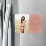 Quinceañera Save the Date Photo Rose Gold Sparkles Magnetic Invitation<br><div class="desc">Share the joyful news of an upcoming Quinceañera celebration with chic modern photo save the date magnetic invitations. The picture and all wording on this template are simple to personalise, and the magnetic backing makes them easy for family and friends to display. The colours and font styles can be easily...</div>