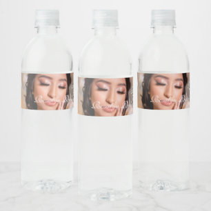 Quinceanera script photo 15th Birthday Water Bottle Label