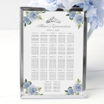 Quinceanera Silver Tiara Blue Floral Seating Chart<br><div class="desc">Quinceanera Silver Tiara Blue Floral Seating Chart</div>