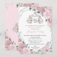 Quinceañera Soft Pink Floral Princess Carriage