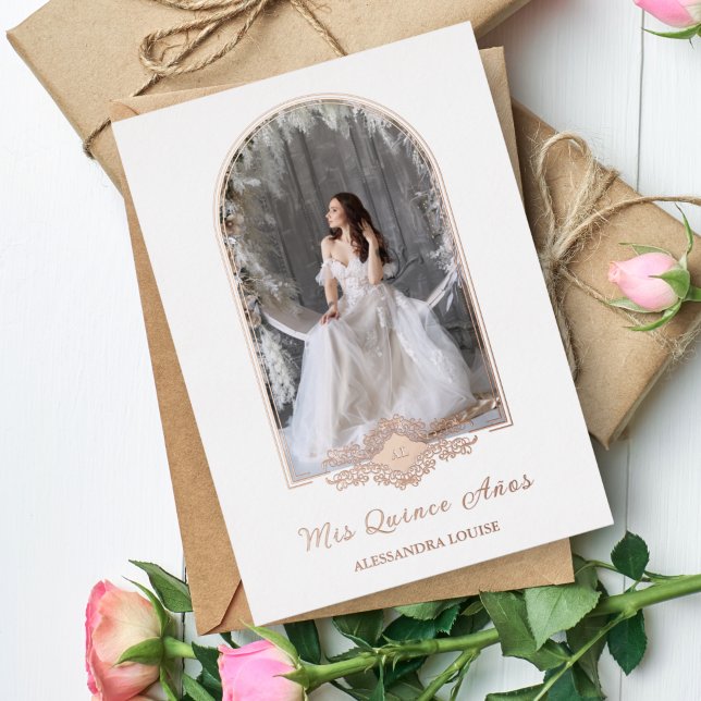 Quinceañera Spanish Fancy Rose Gold Arch Photo (Creator Uploaded)
