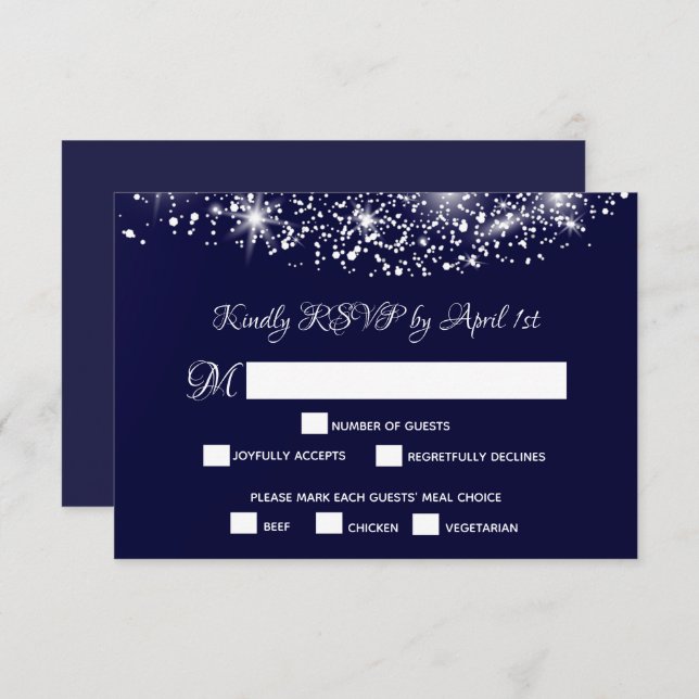 Quinceañera Starry Night Sky RSVP Card (Front/Back)