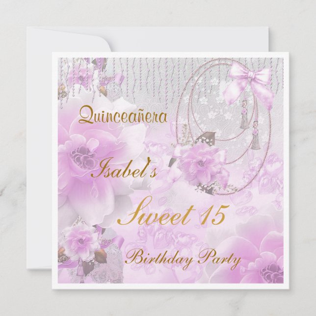 Quinceanera Sweet 15 Birthday Invitation (Front)