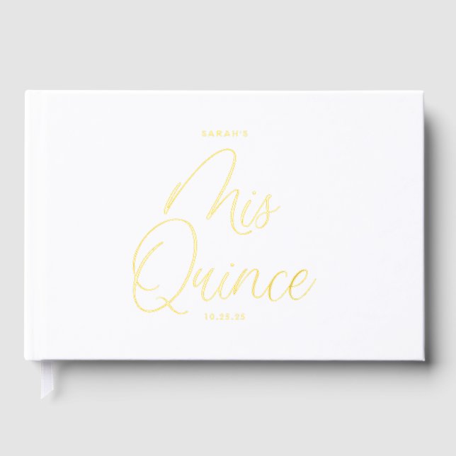 Quinceañera Sweet 15 Photo Book Gold Foil (Front)