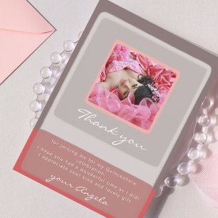 Quinceañera thank you card with photo