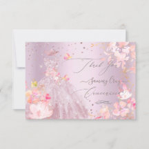 Quinceanera Thank You Dusty Rose Glitter Gown