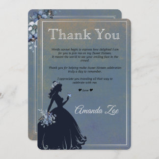 Quinceañera Thank you Note Invitation