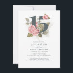 Quinceanera Watercolor Floral Pink 15th Birthday Invitation<br><div class="desc">Quinceanera Watercolor Floral Pink 15th Birthday Invitation. Cute modern yet elegant Quinceañera Mis Quince Anos birthday party invitations. Pink floral olive green design and template that can be easily edited and the text replaced with your own details by clicking the "Personalise" button. For further customisation, please click the "Customise Further"...</div>