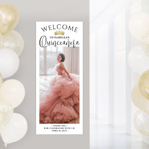 Quinceañera Welcome Modern Script Large Photo Poster