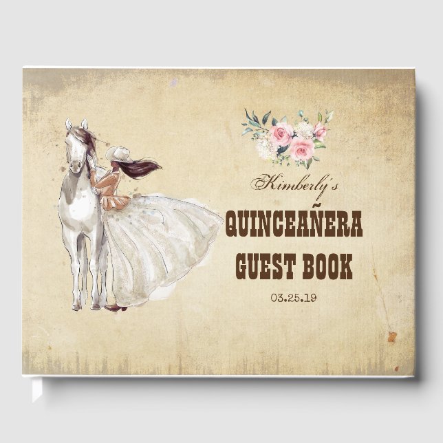 Quinceanera Western Country Guest Book (Front)