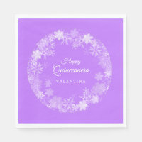 Quinceanera Winter Wonderland Snowflake Purple