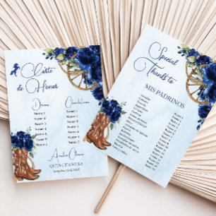 Quinceañera XV 15 Royal Blue Floral Charro Padrino