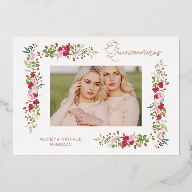 Quinceañeras Sisters Spanish Whimsical Typography  (Front)