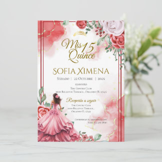 Quincenera Invitation in Spanish Boho